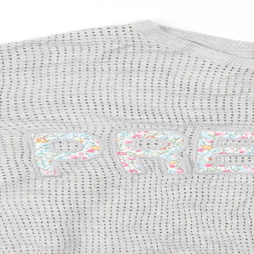 Topshop Womens Green Floral  Pullover Jumper Size 14  - Top Shop Pretty Logo