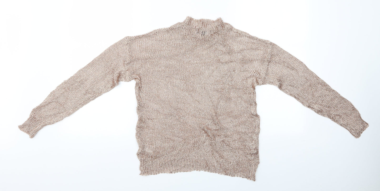 Studio Womens Brown   Pullover Jumper Size 8  - Studio Metallic Sweater