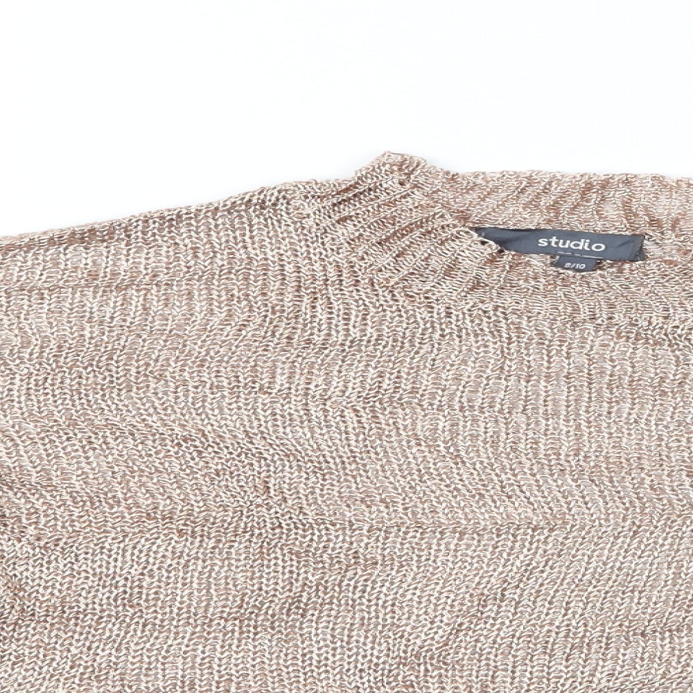 Studio Womens Brown   Pullover Jumper Size 8  - Studio Metallic Sweater