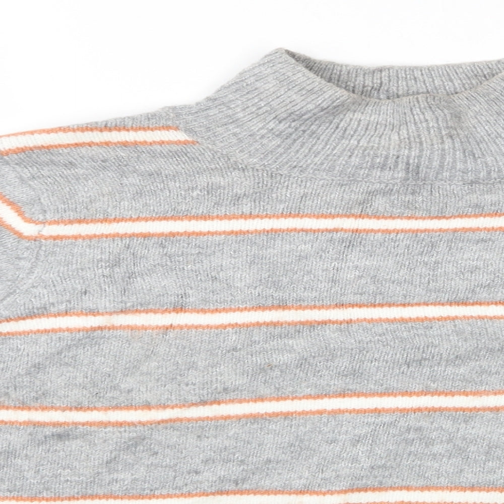 Dorothy Perkins Womens Grey Striped  Pullover Jumper Size 10  - Dorothy Perkins glittery