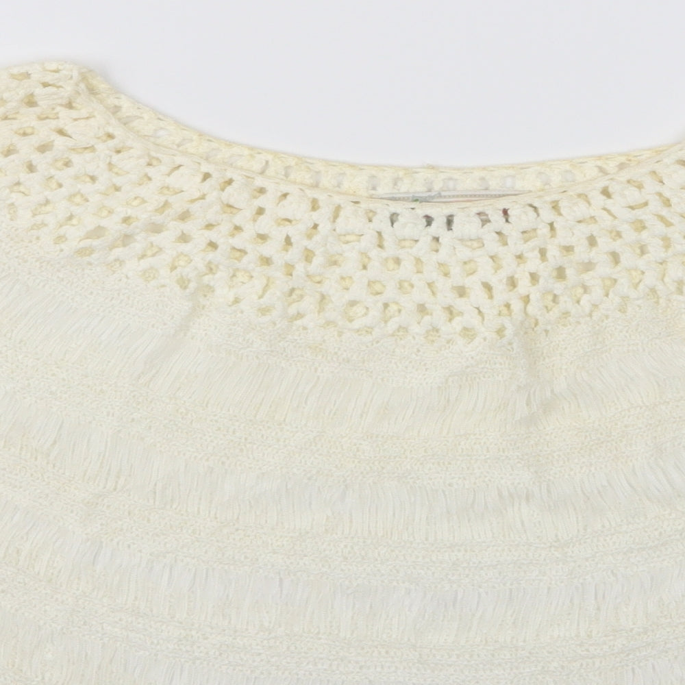 Cameo Rose Womens Ivory   Pullover Jumper Size S  - Batwing lacy jumper