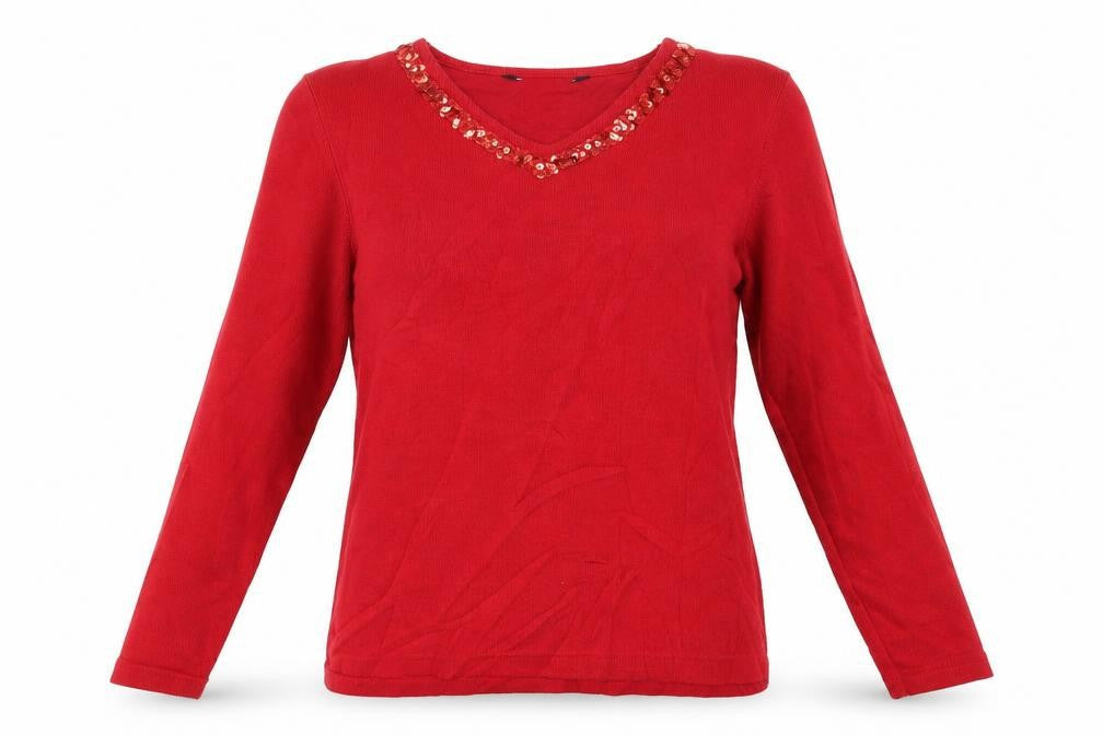 PreWorrn Womens Red   Pullover Jumper Size S  - Ribbed Red Top