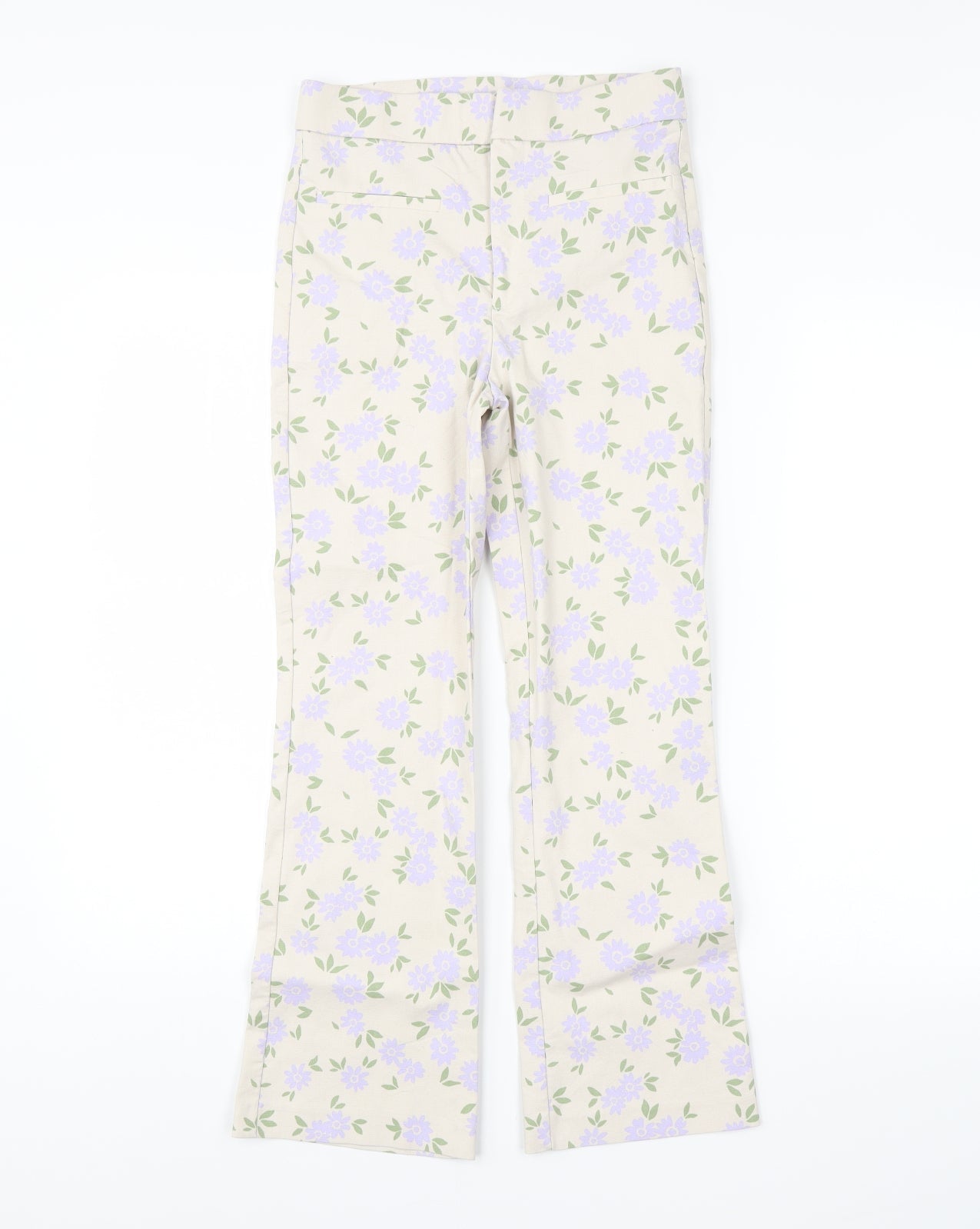 Zara Womens Beige Floral  Trousers  Size XS L28 in