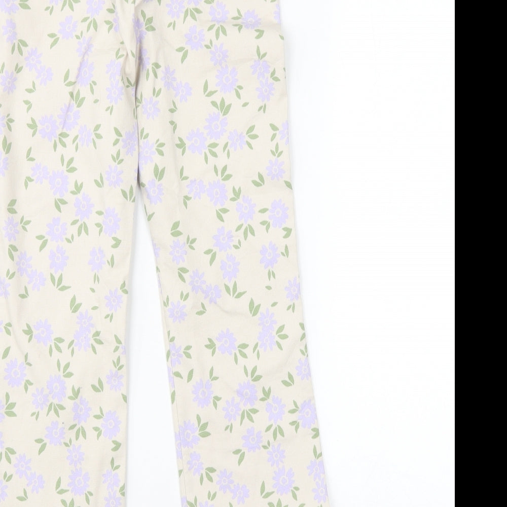 Zara Womens Beige Floral  Trousers  Size XS L28 in