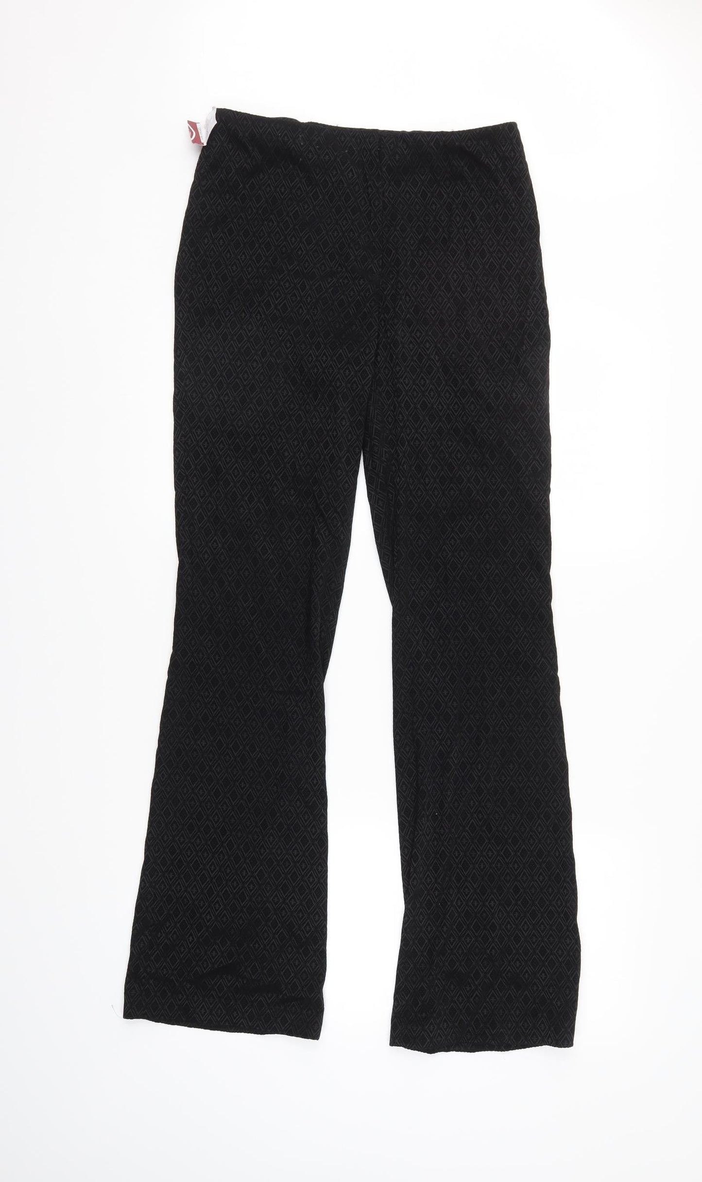 NEXT Womens Black Argyle/Diamond  Trousers  Size 10 L30 in