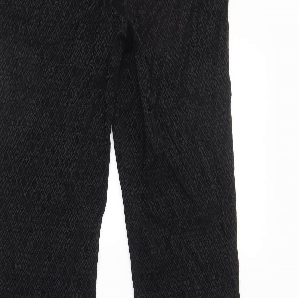 NEXT Womens Black Argyle/Diamond  Trousers  Size 10 L30 in