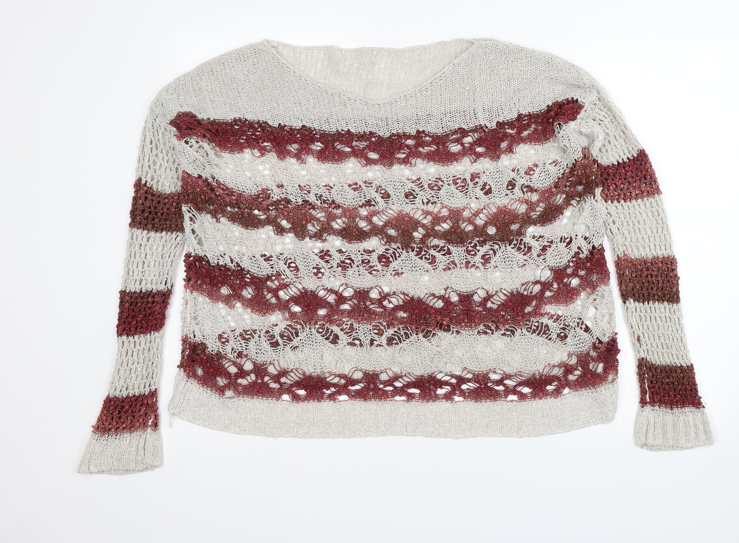 Matalan Womens Red Striped  Pullover Jumper Size L