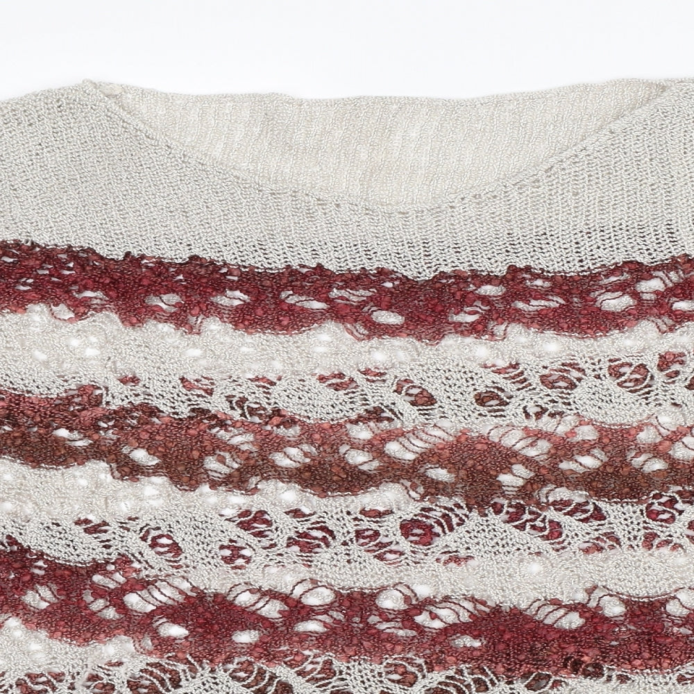 Matalan Womens Red Striped  Pullover Jumper Size L