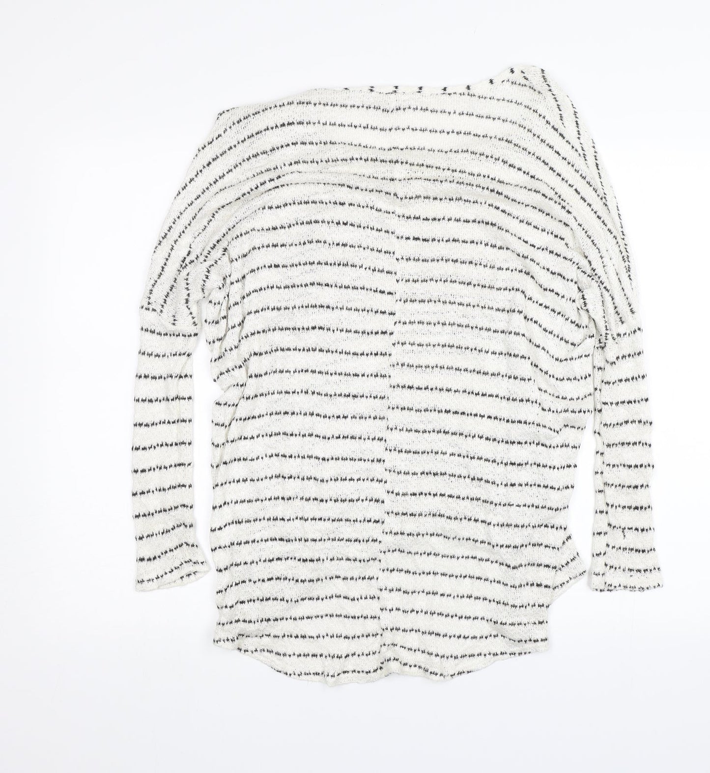 River Island Womens White Striped  Pullover Jumper Size 8