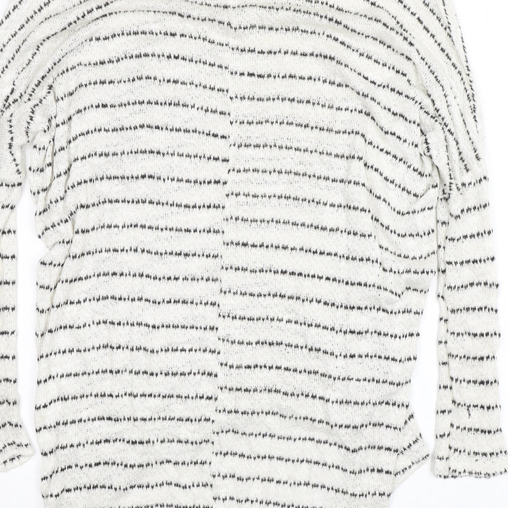 River Island Womens White Striped  Pullover Jumper Size 8