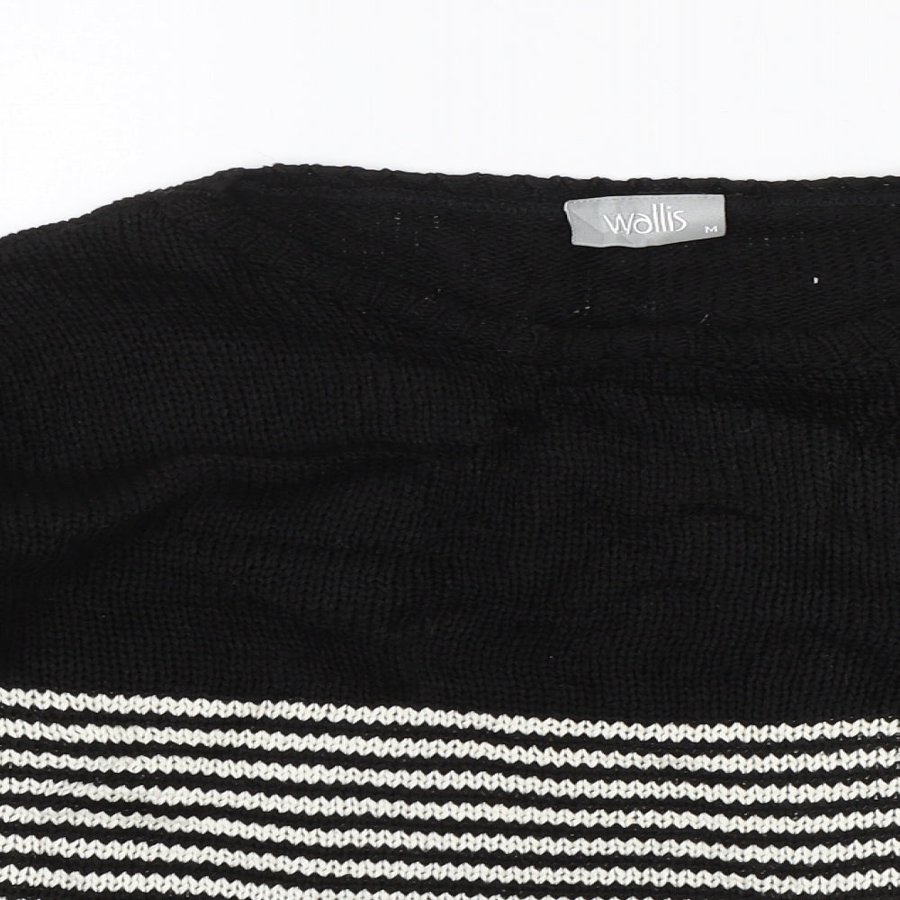 Wallis Womens Black Striped  Pullover Jumper Size M