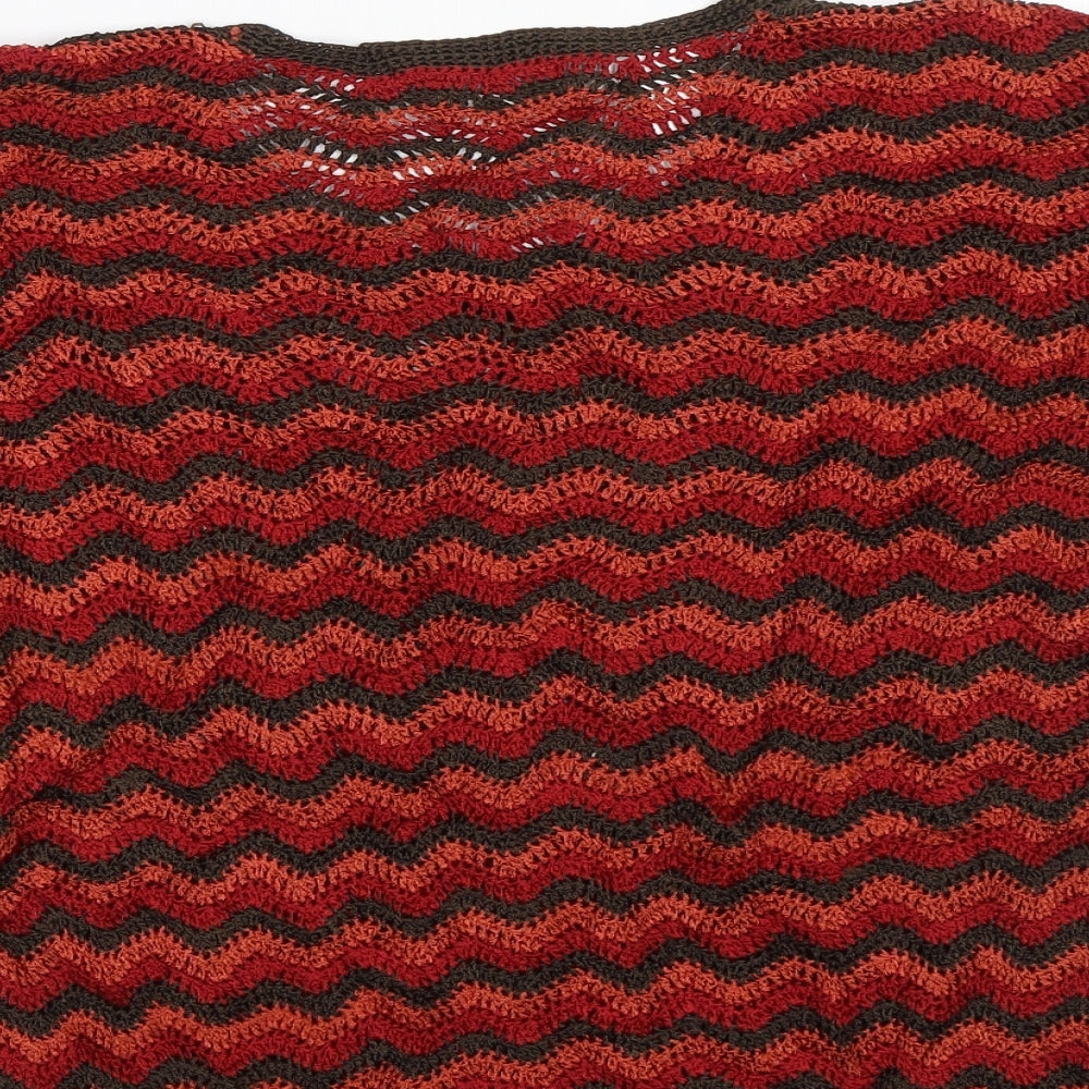 Richards Womens Red Striped  Basic Blouse Size L