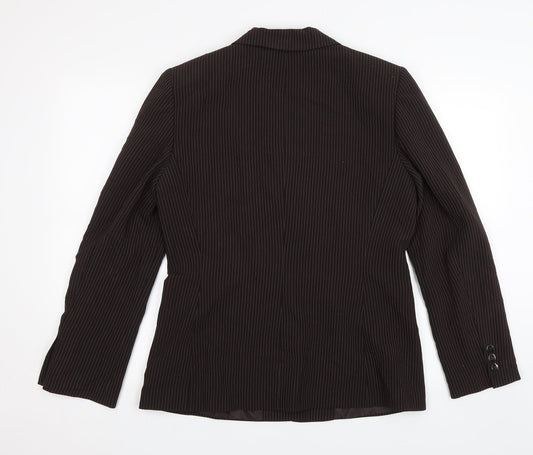 Tahari Womens Brown Striped  Jacket Blazer Size 10