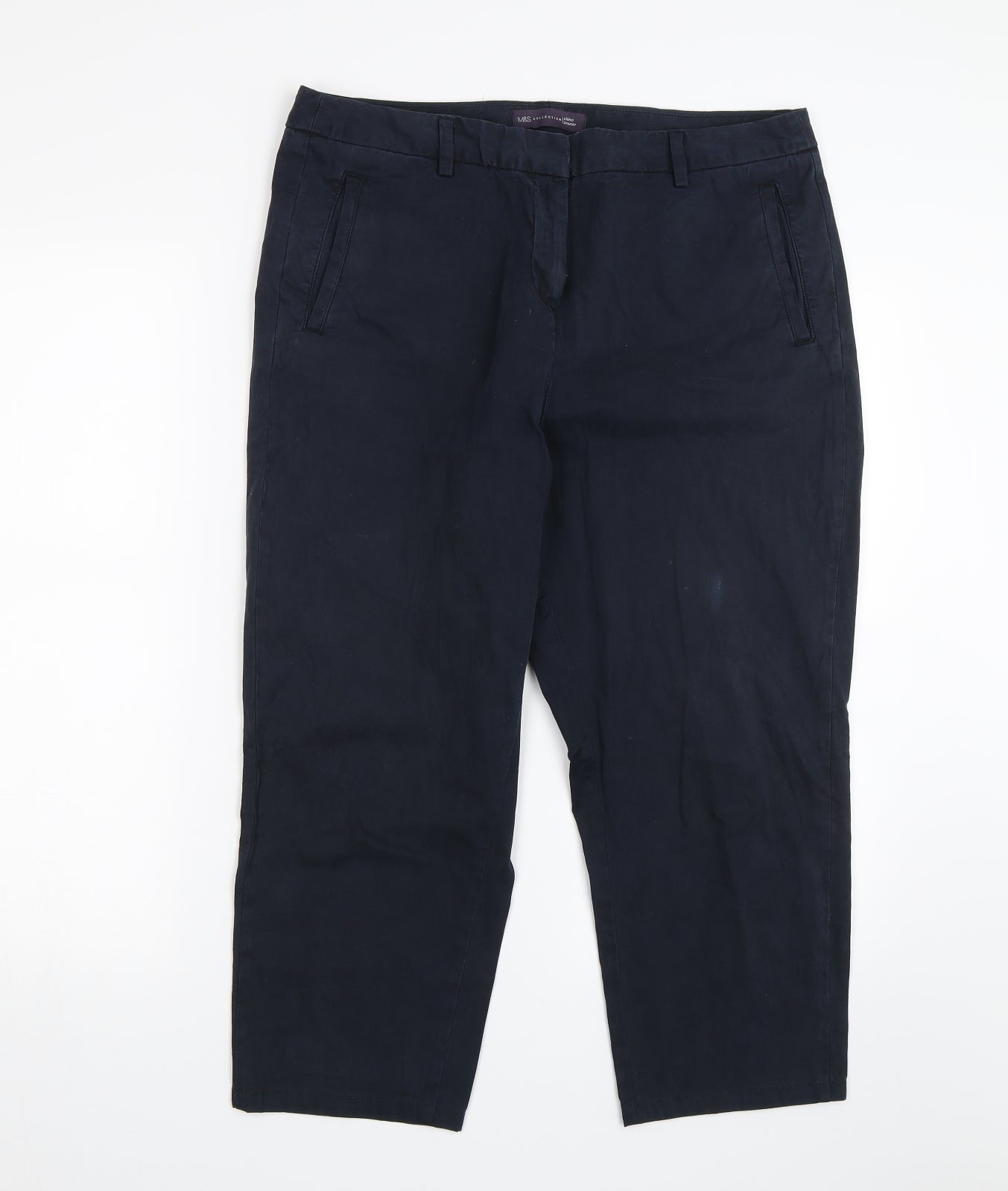 M&S Womens Blue   Chino Trousers Size 34 in L21 in