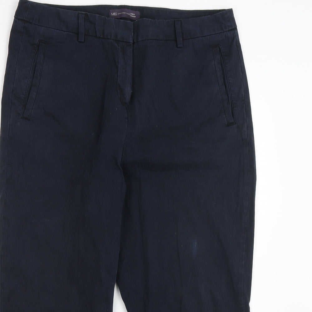 M&S Womens Blue   Chino Trousers Size 34 in L21 in