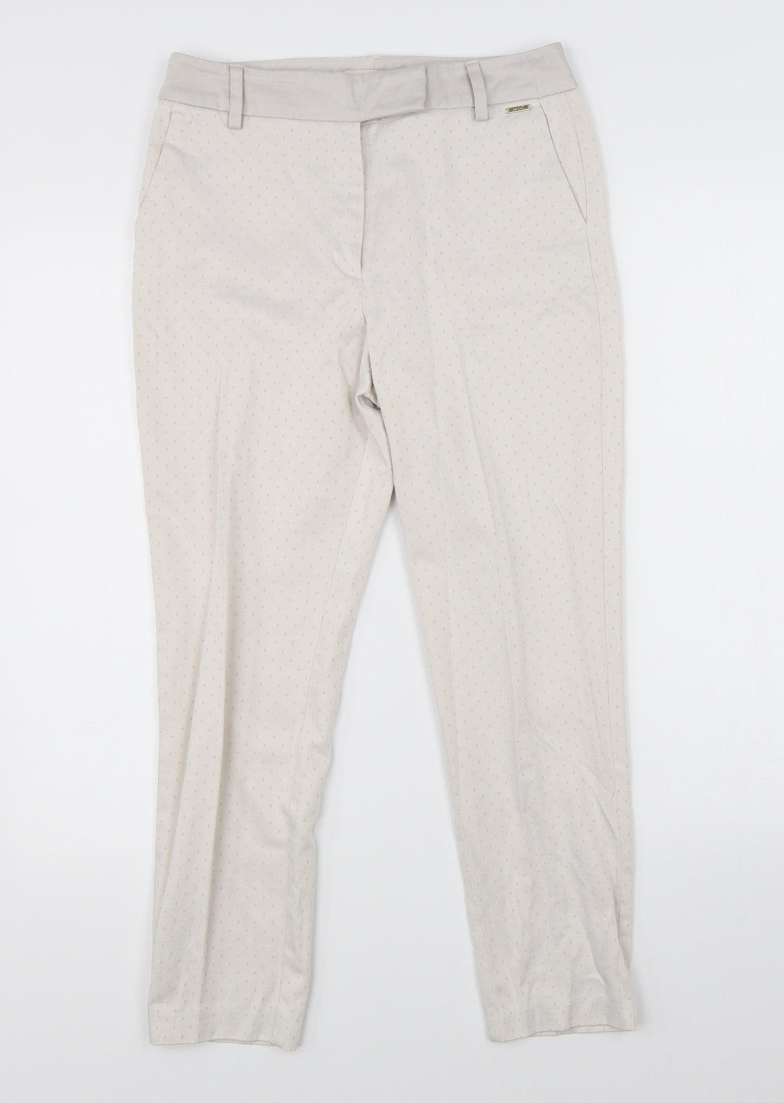 M&S Womens Ivory   Dress Pants Trousers Size 8 L23 in