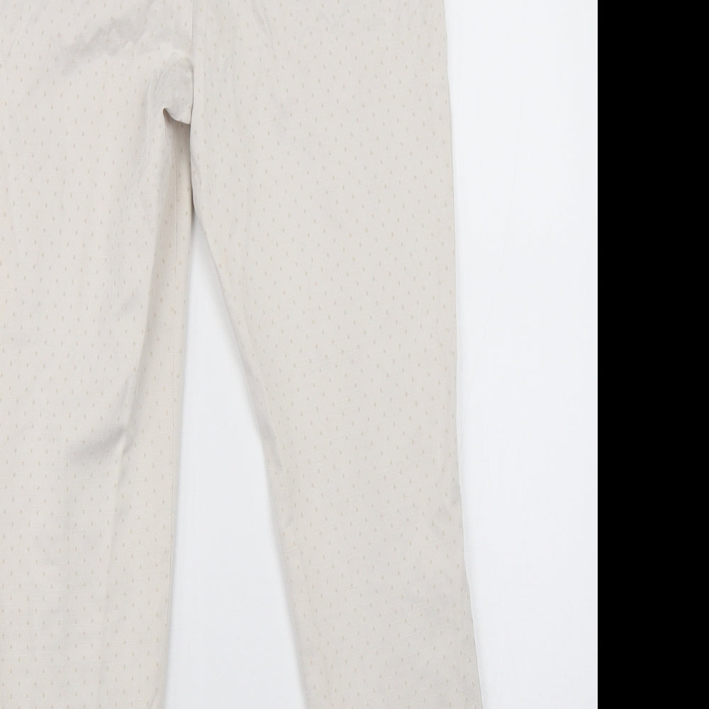 M&S Womens Ivory   Dress Pants Trousers Size 8 L23 in