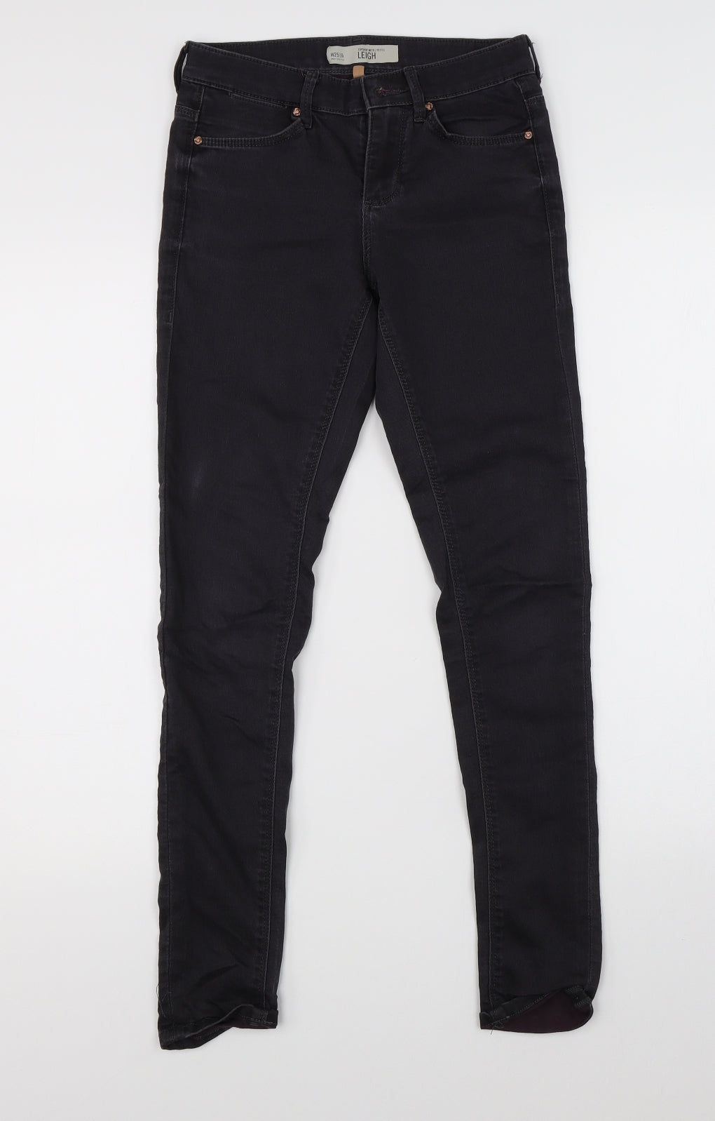 Topshop Womens Black  Denim Skinny Jeans Size 25 in L28 in