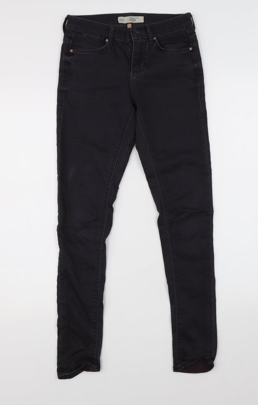 Topshop Womens Black  Denim Skinny Jeans Size 25 in L28 in