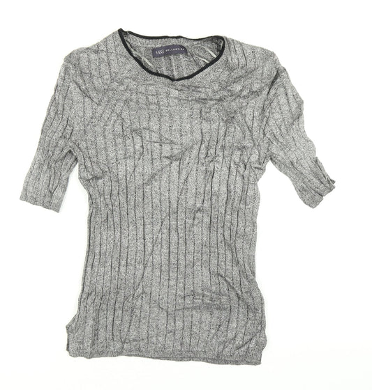 Marks and Spencer Womens Grey   Basic T-Shirt Size 8