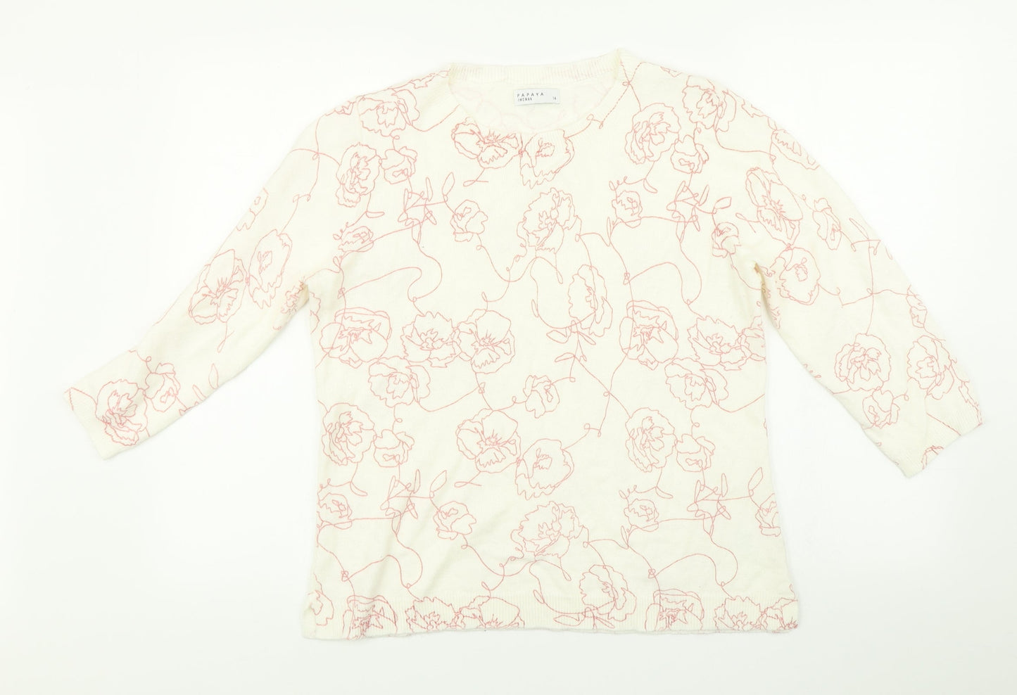 Papaya Womens Multicoloured Floral  Pullover Jumper Size 14