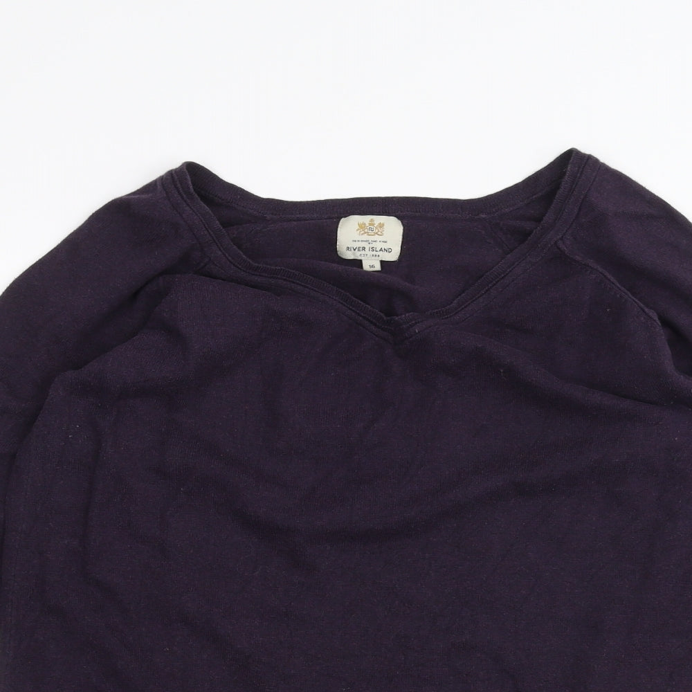 River Island Womens Purple   Pullover Jumper Size 16