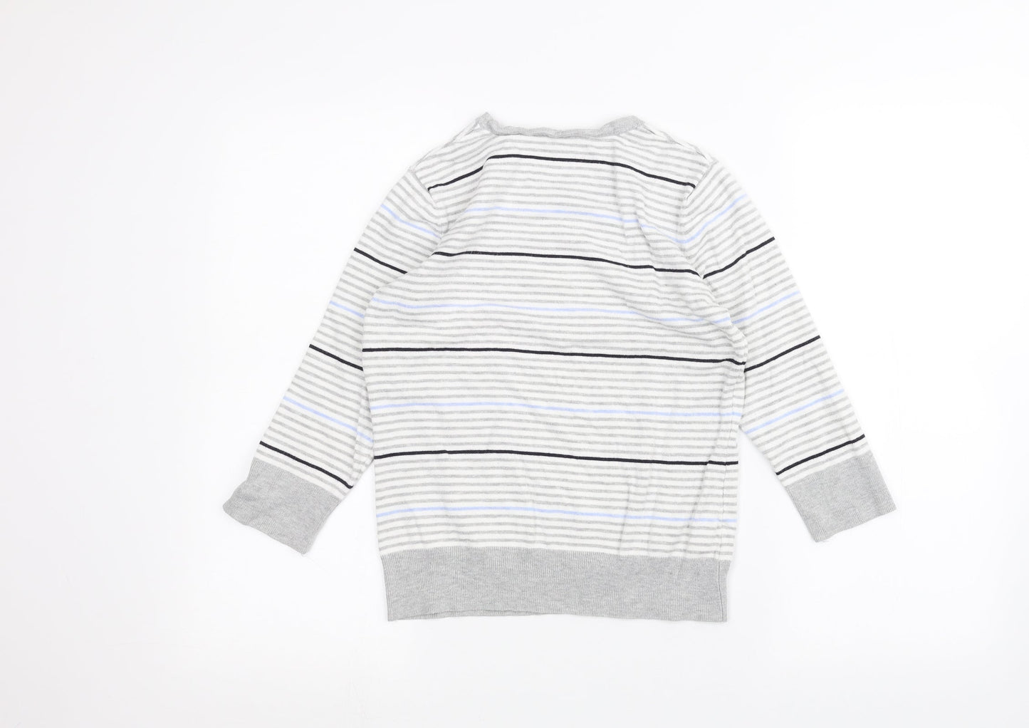 Country Club Womens White Striped  Basic T-Shirt Size S