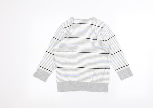 Country Club Womens White Striped  Basic T-Shirt Size S