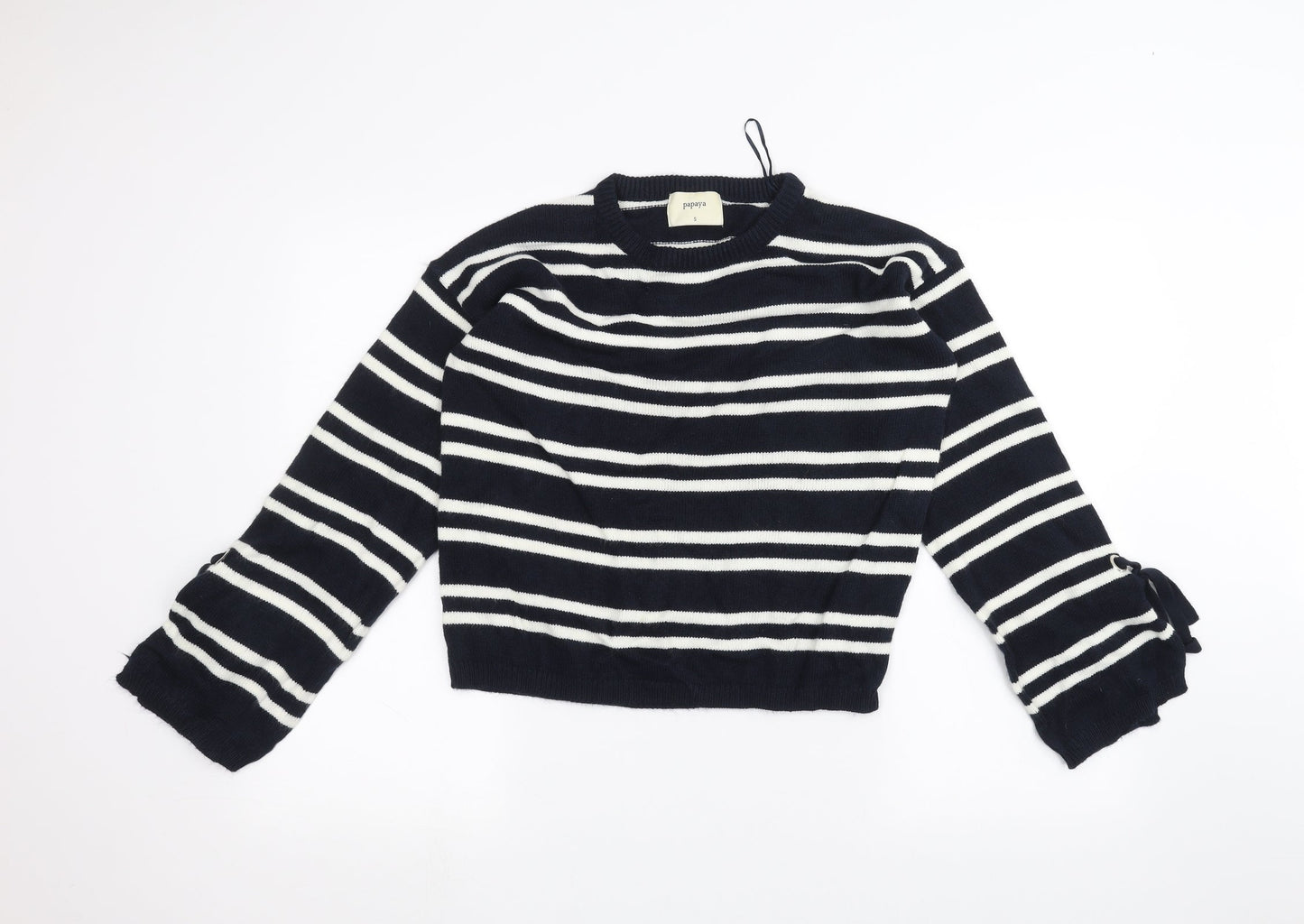 Papaya Womens Blue Striped  Pullover Jumper Size S