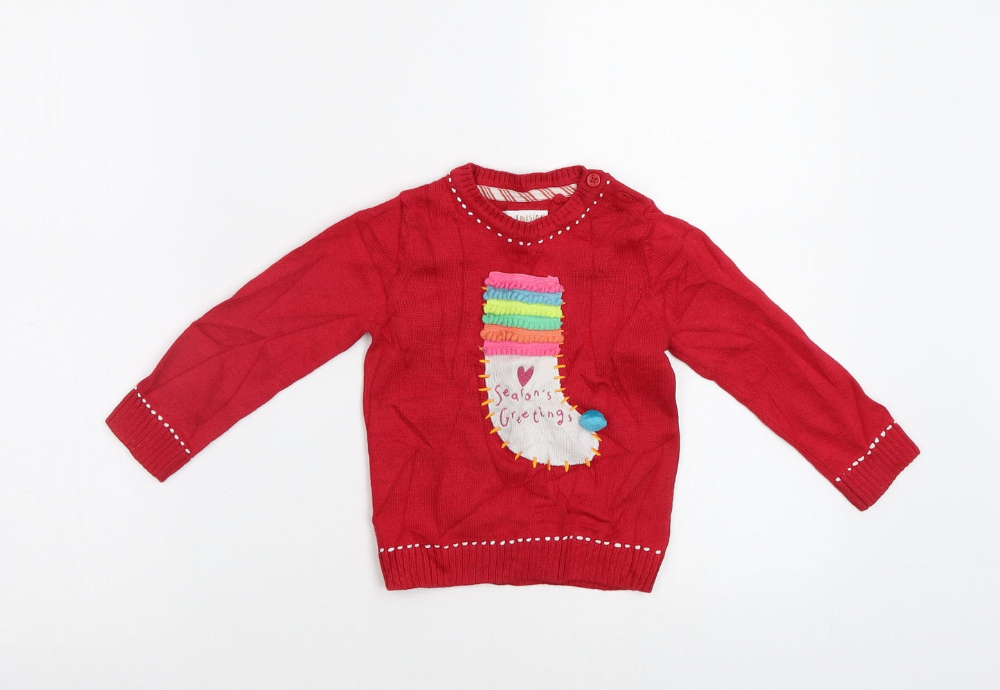 Mothercare Baby Red   Pullover Jumper Size 12-18 Months  - Xmas jumper