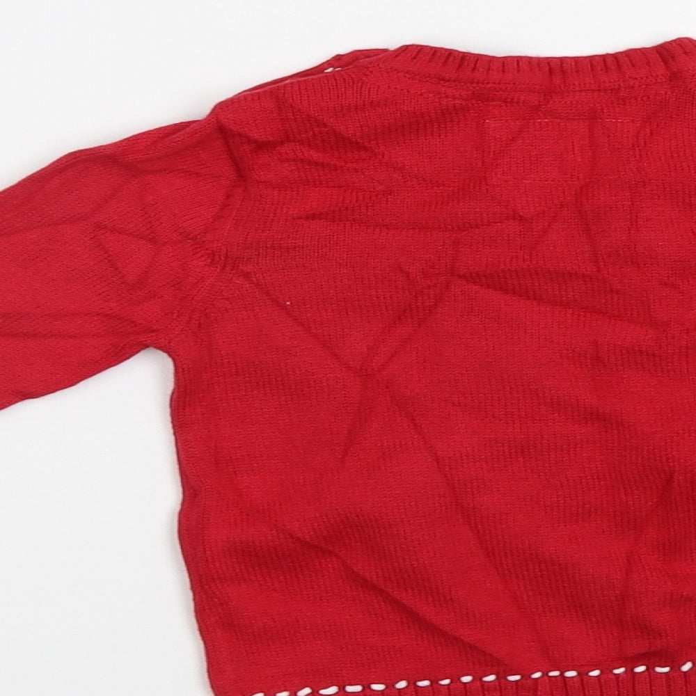 Mothercare Baby Red   Pullover Jumper Size 12-18 Months  - Xmas jumper