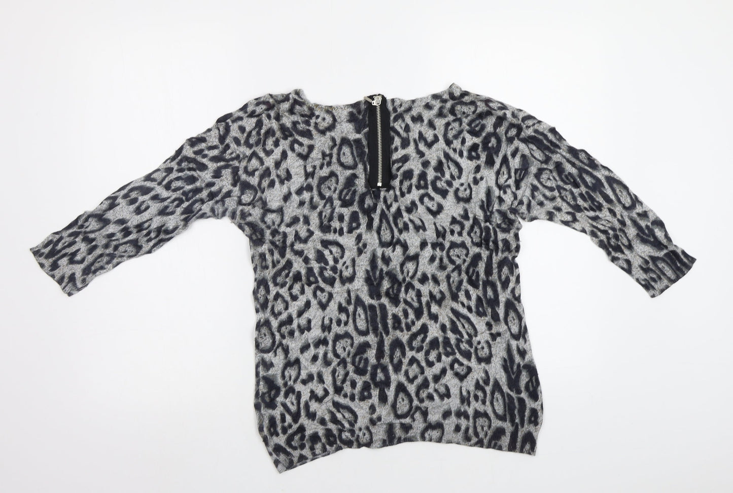 M&Co Womens Green Animal Print  Pullover Jumper Size 14