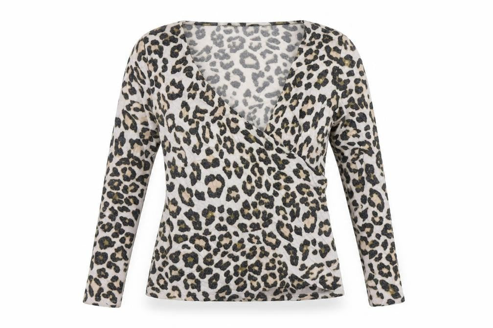 H&M Womens Beige Animal Print  Pullover Jumper Size XL