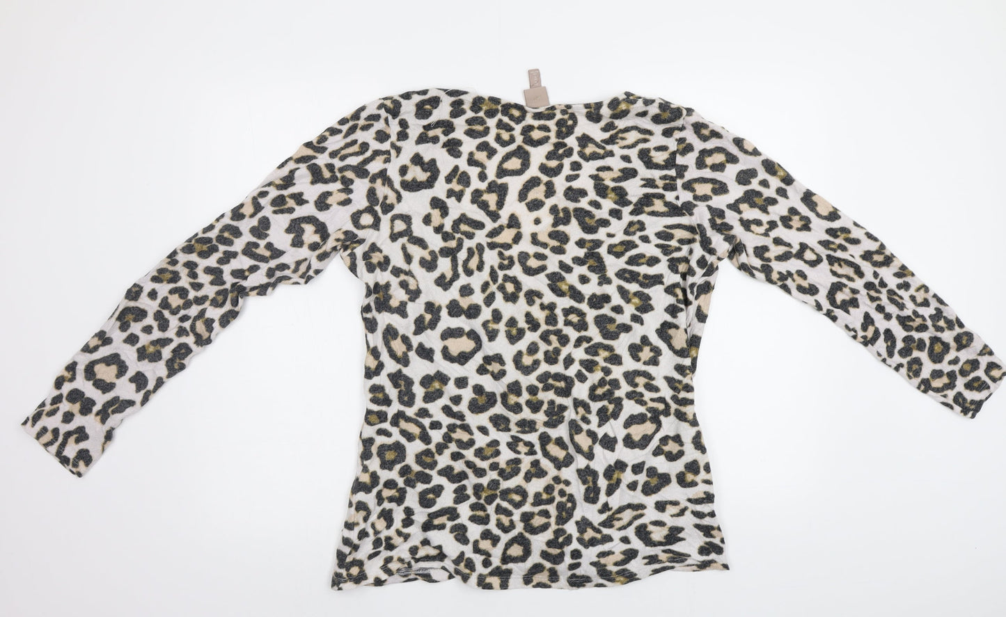 H&M Womens Beige Animal Print  Pullover Jumper Size XL