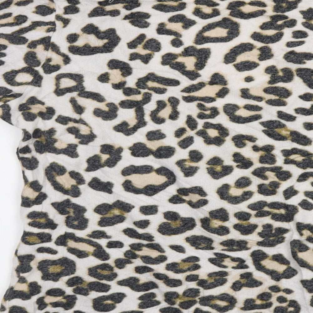H&M Womens Beige Animal Print  Pullover Jumper Size XL