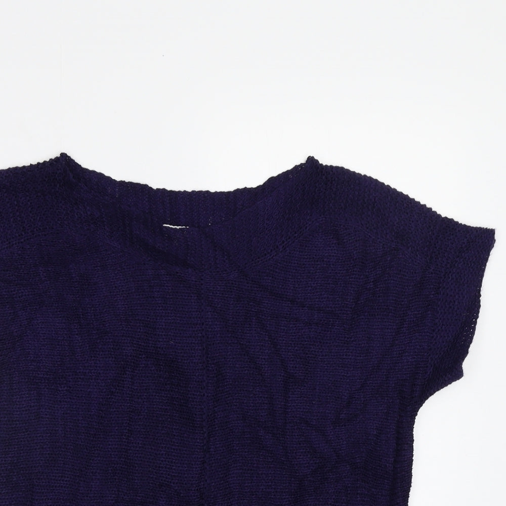 Pointelle Womens Blue   Pullover Jumper Size S