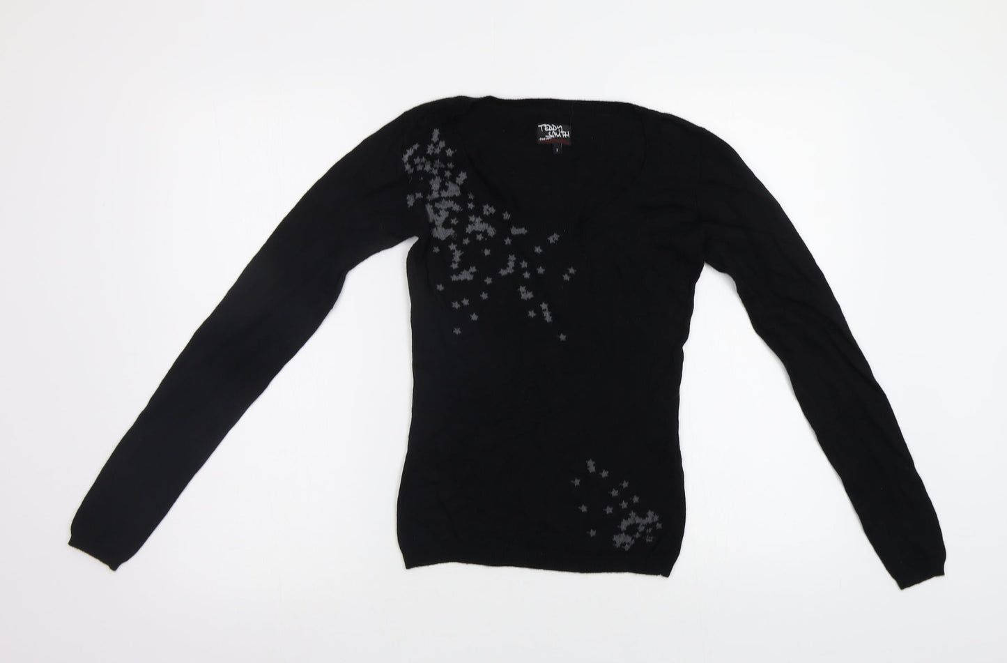 Teddy Smith Womens Black   Pullover Jumper Size S  - Stars