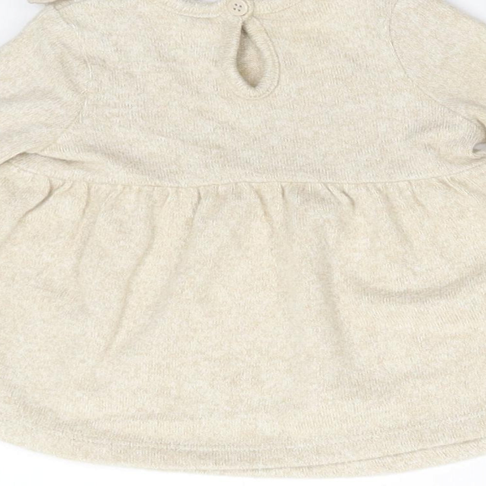 George Girls Beige Floral  Tunic Jumper Size 0-3 Months  - First Size