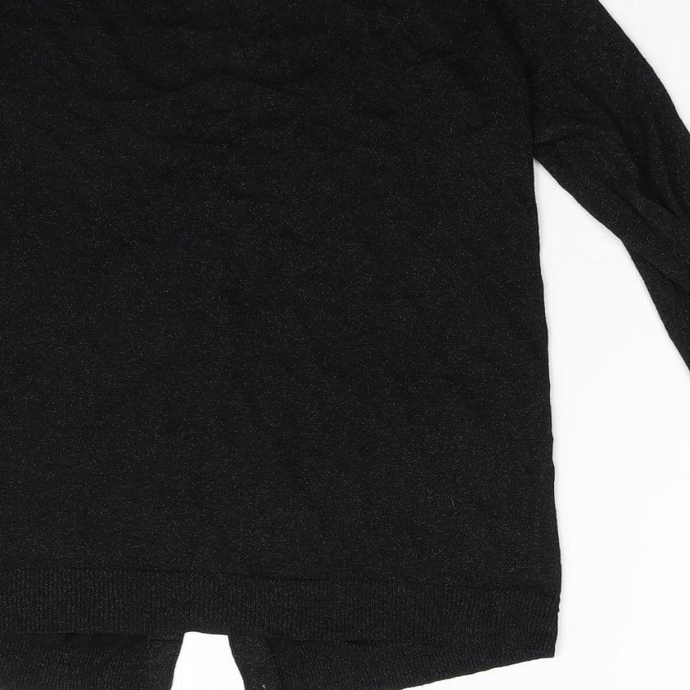 Topshop Womens Black  Knit Cardigan Jumper Size 14