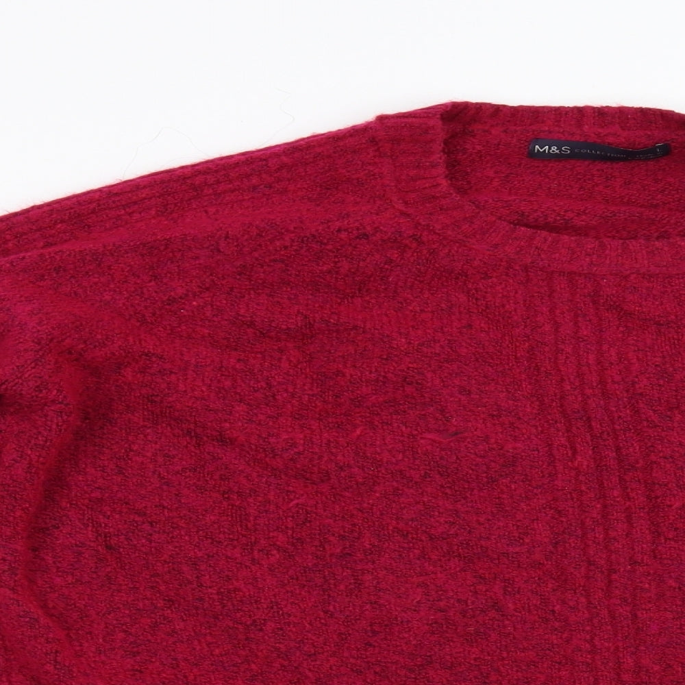 M&S Womens Pink  Knit Pullover Jumper Size L