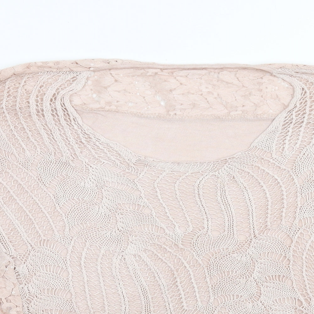 Preworn Womens Pink  Knit Pullover Jumper Size L