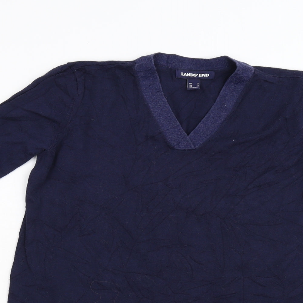 Lands End Womens Blue  Knit Pullover Jumper Size S