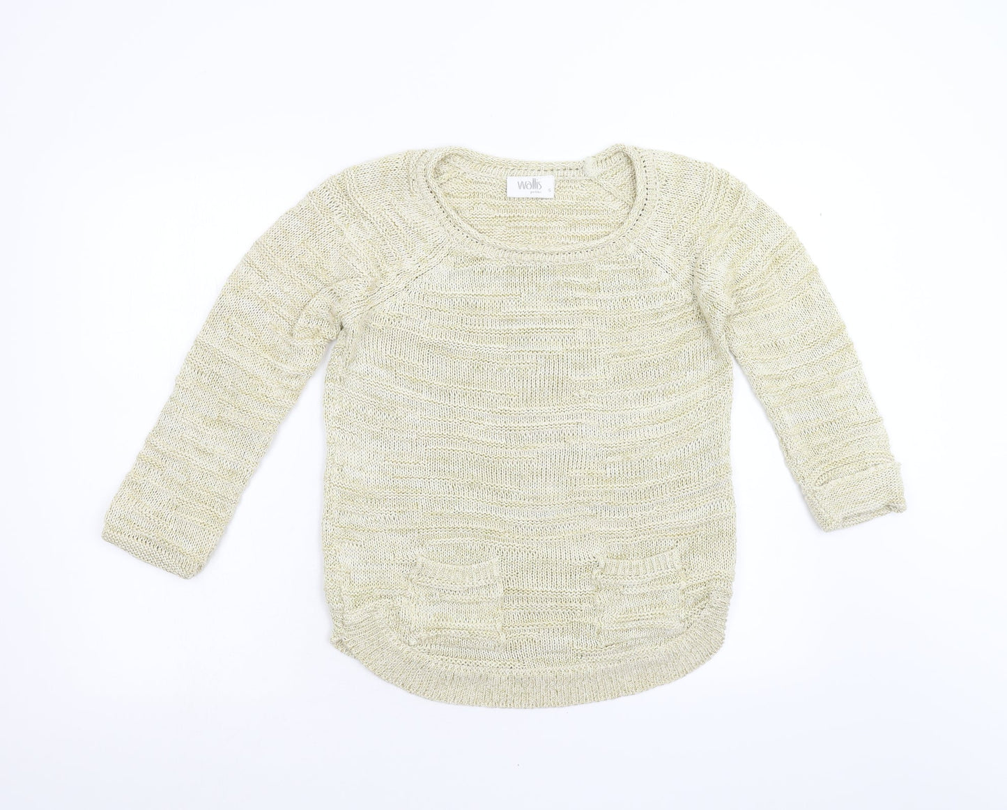 Wallis Womens Gold  Knit Pullover Jumper Size S