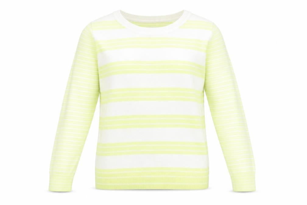 M&S Womens Yellow Striped Knit Pullover Jumper Size 8