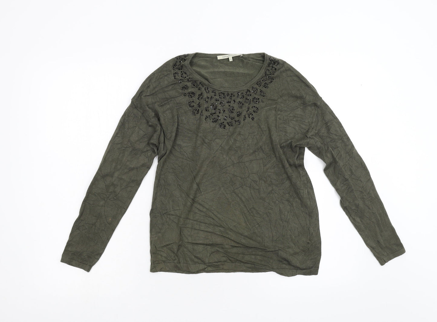 Gerard Darel Womens Green  Knit Pullover Jumper Size 2