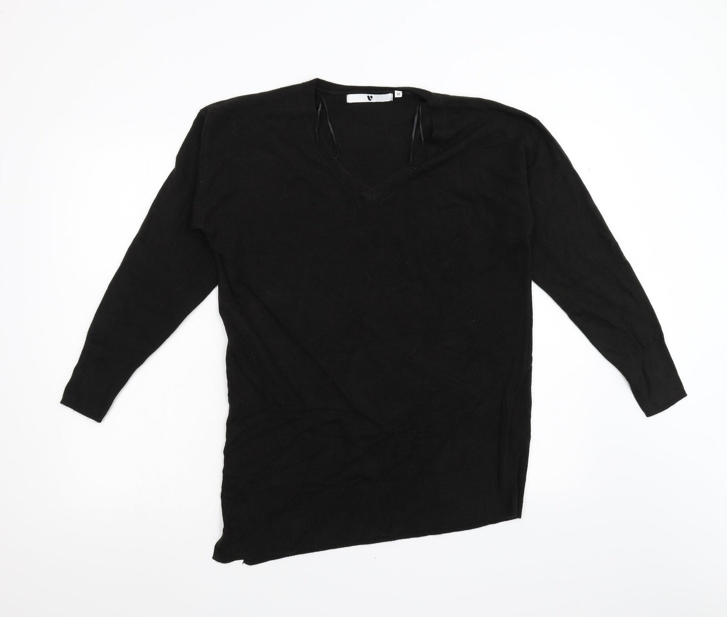Very Womens Black  Knit Pullover Jumper Size 12