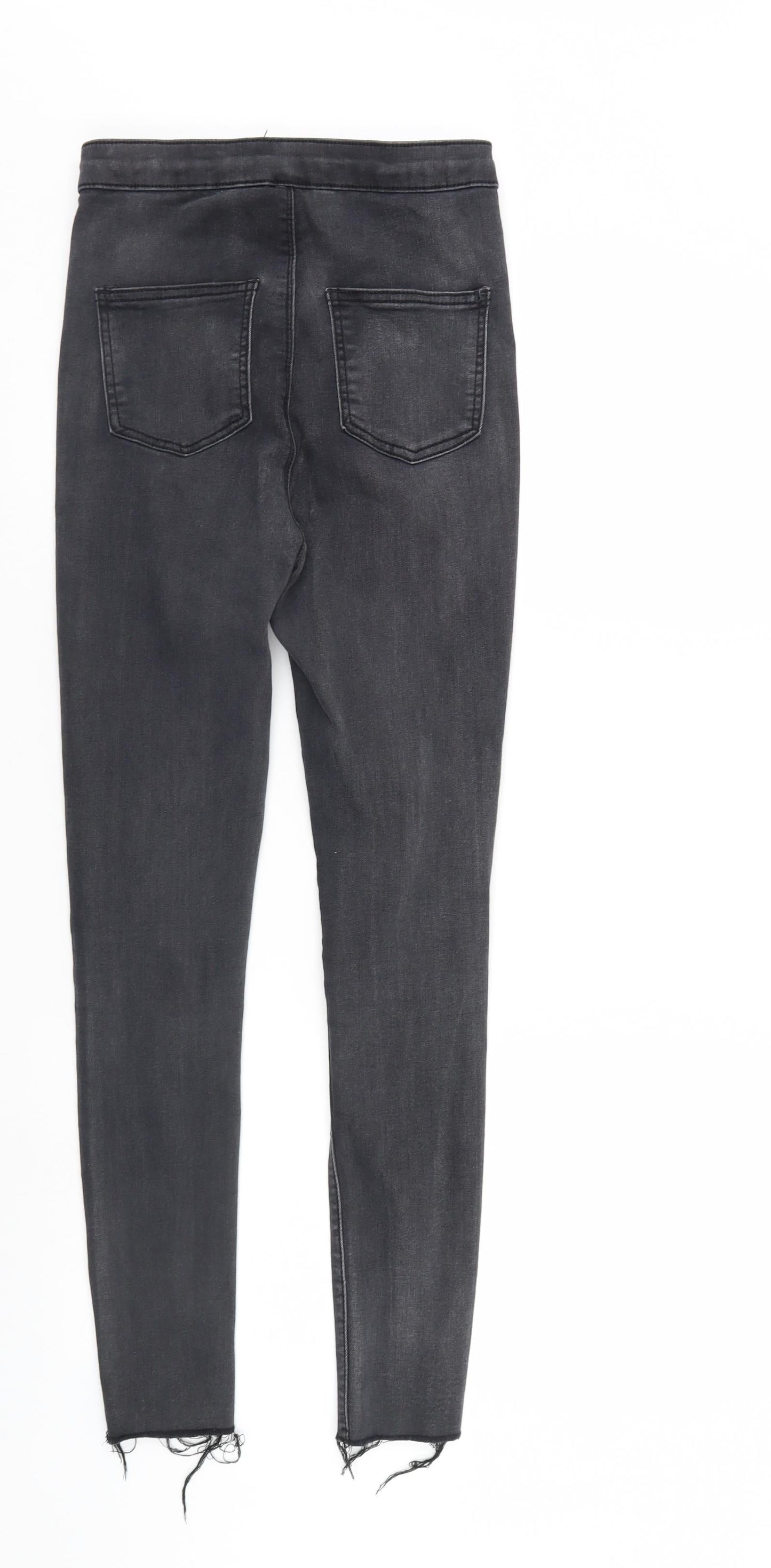 PRETTYLITTLETHING Womens Black  Denim Tapered Jeans Size 6 L28 in