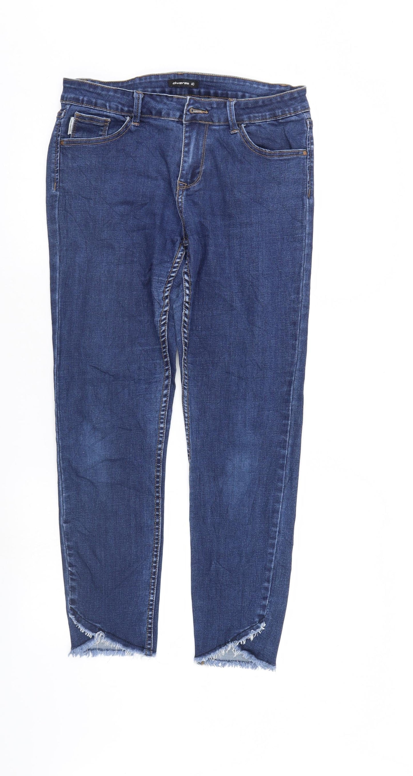 Diverse Womens Blue  Denim Straight Jeans Size 12 L27 in