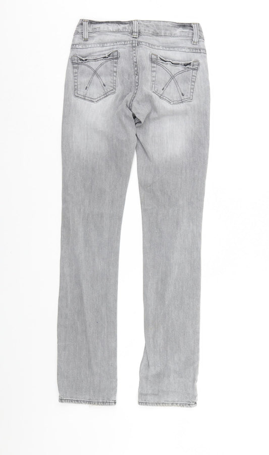 Moto Mens Grey  Denim Straight Jeans Size 25 in L32 in