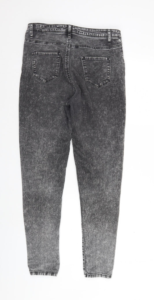Denim & Co. Womens Grey  Denim Straight Jeans Size 10 L30 in - faded look